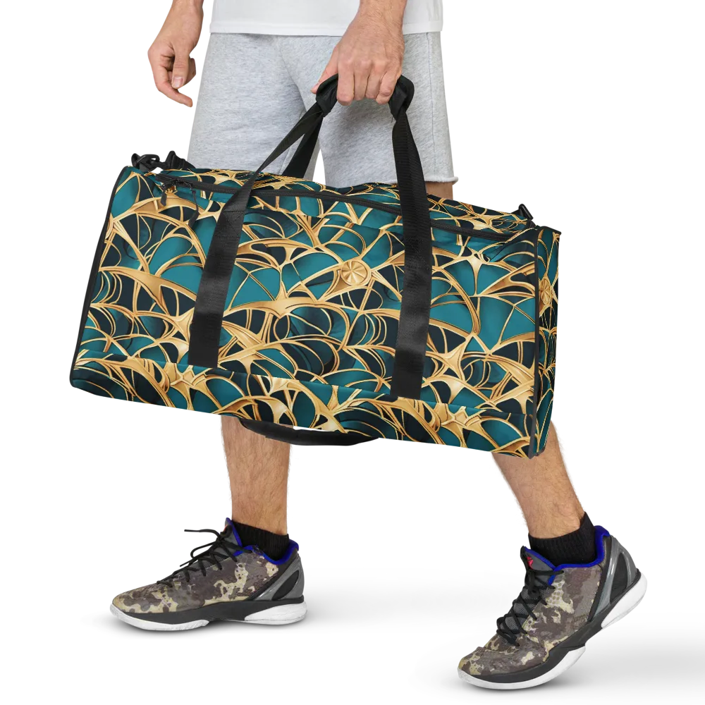 Teal Filigree on Duffle Bag — Front