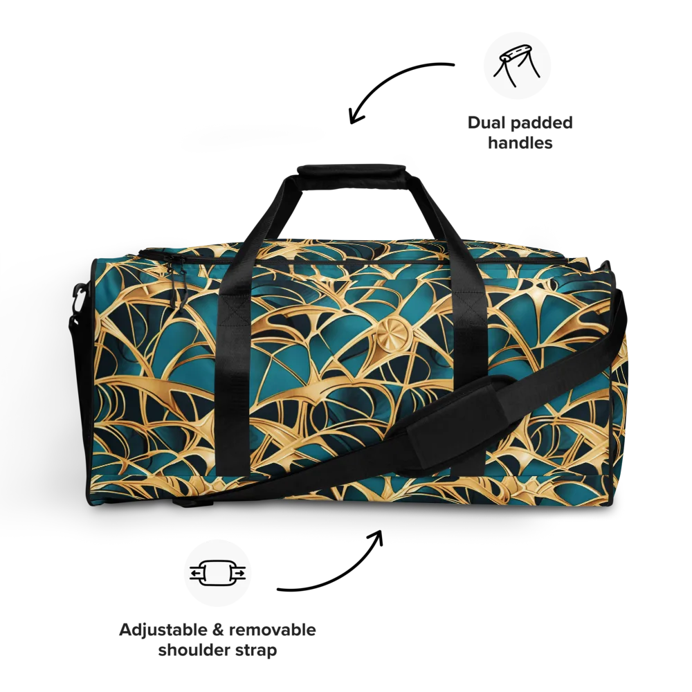 Teal Filigree on Duffle Bag — Front