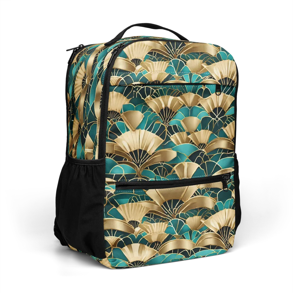 Gilded Fans on Utility Backpack — Right Front