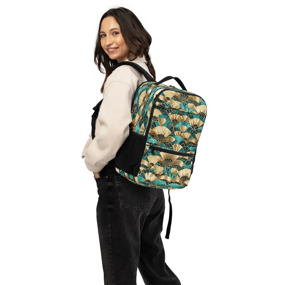 Gilded Fans on Utility Backpack — Back