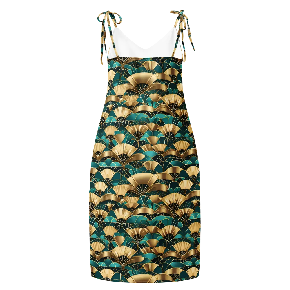 Gilded Fans on Slip Dress — Back