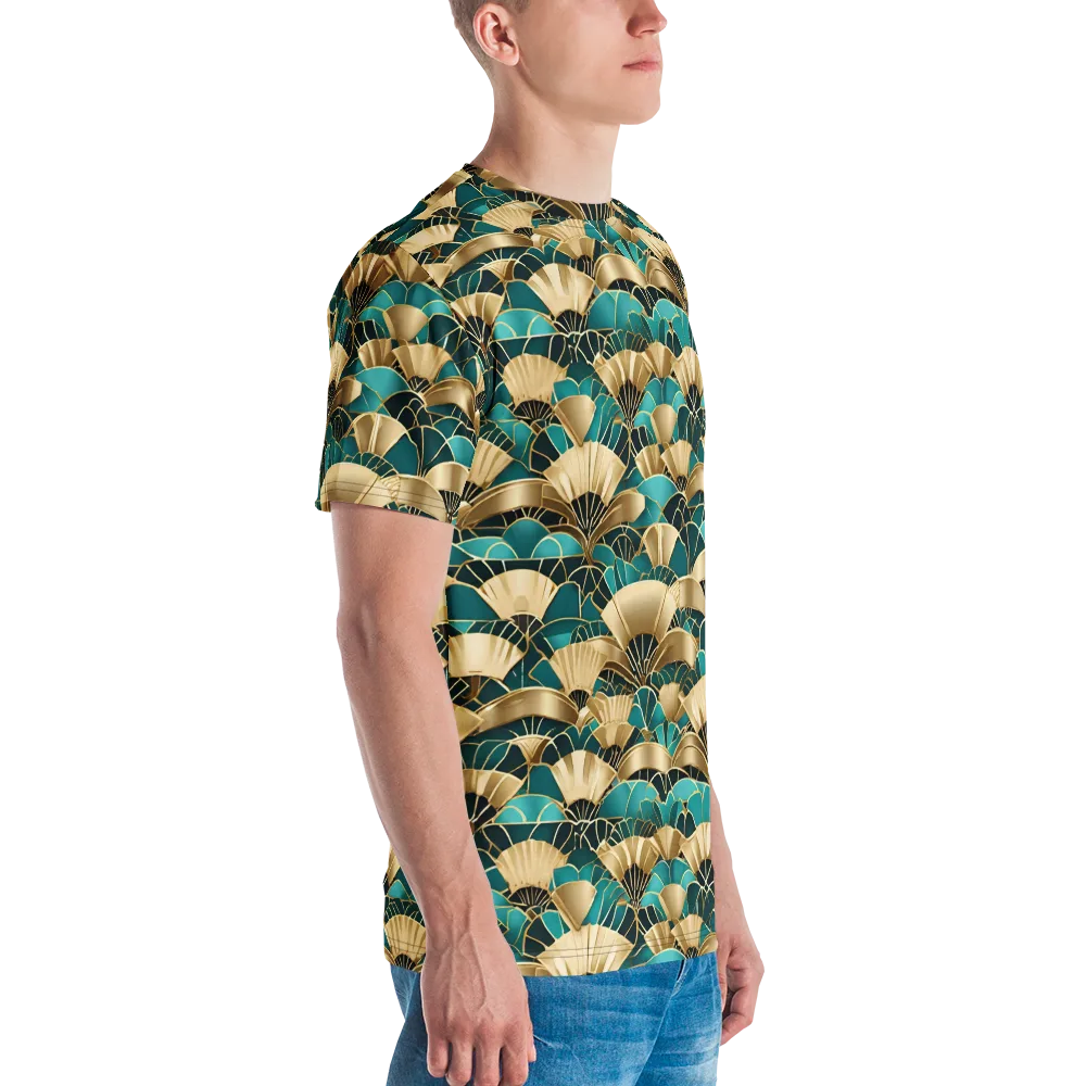 Gilded Fans on Men's Crew Neck T-Shirt — Right