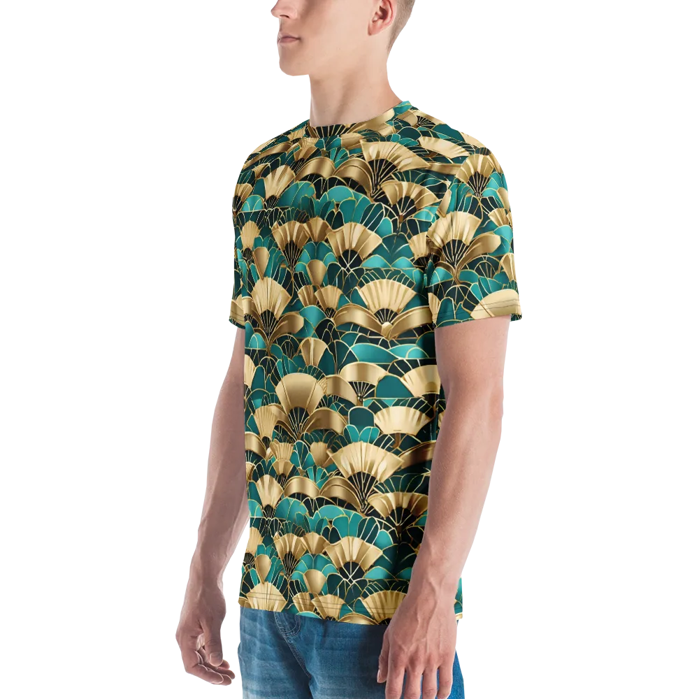 Gilded Fans on Men's Crew Neck T-Shirt — Left