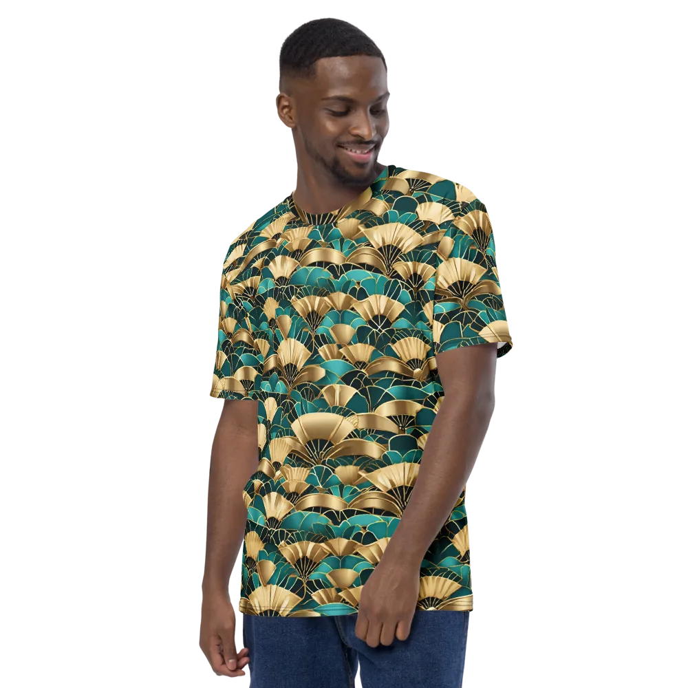 Gilded Fans on Men's Crew Neck T-Shirt — Left