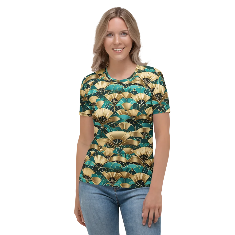 Gilded Fans on Women's Crew Neck T-Shirt — Front