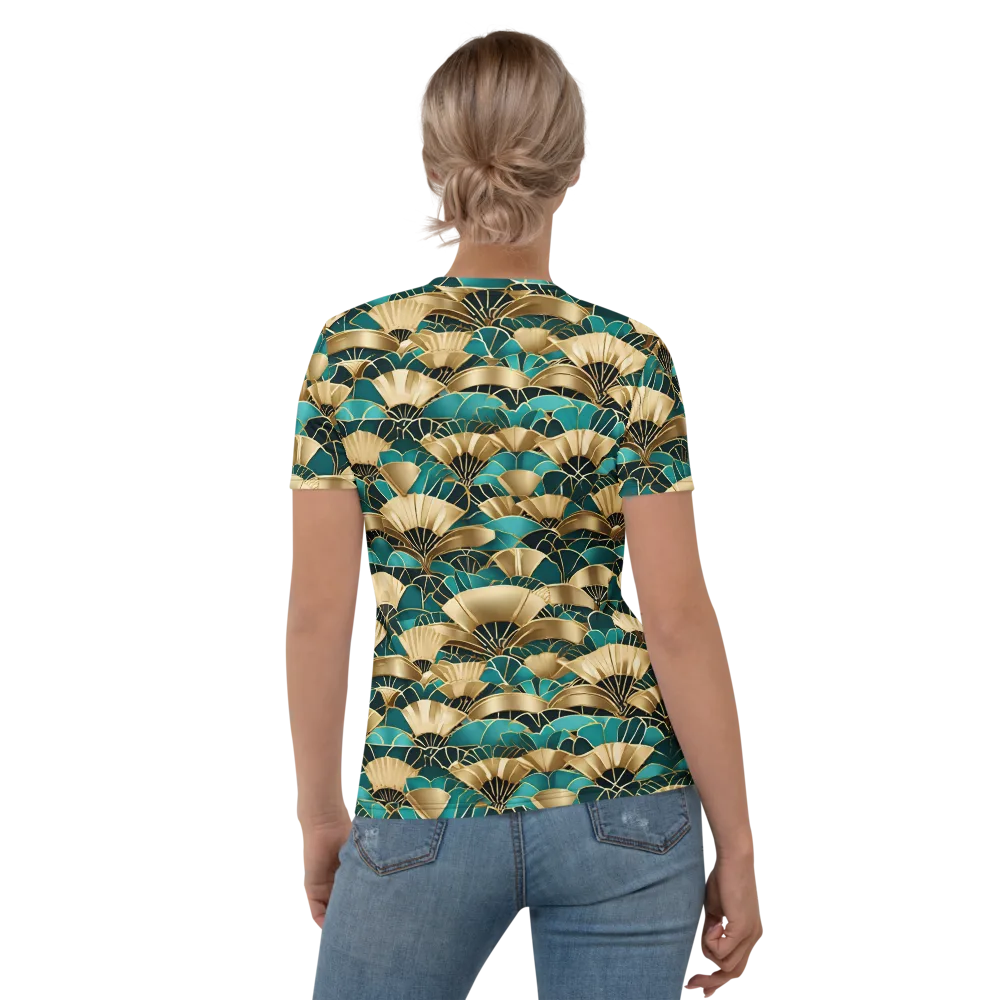 Gilded Fans on Women's Crew Neck T-Shirt — Back