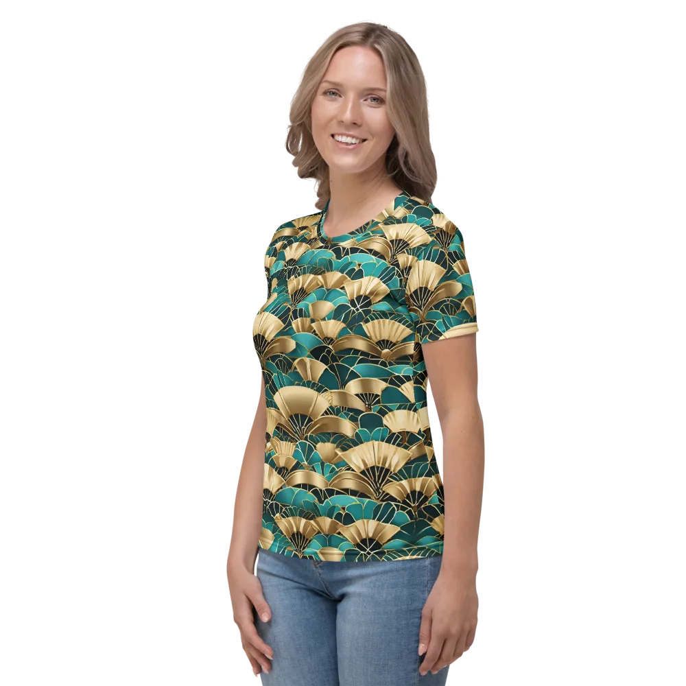 Gilded Fans on Women's Crew Neck T-Shirt — Left
