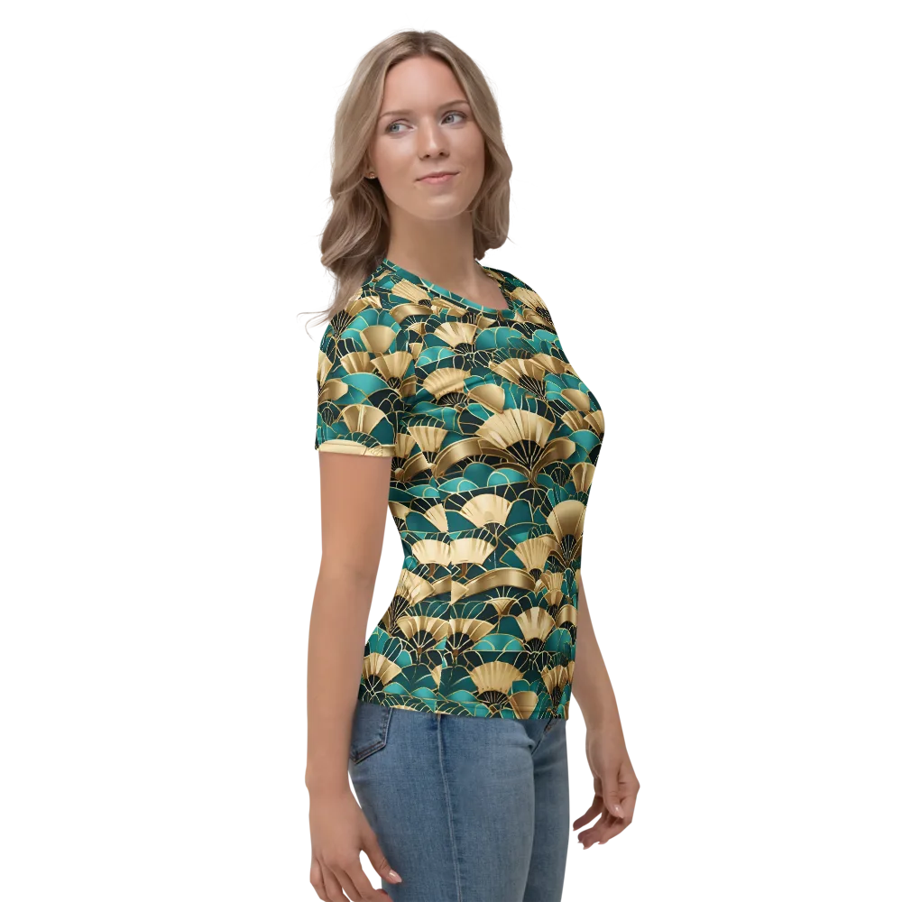 Gilded Fans on Women's Crew Neck T-Shirt — Right