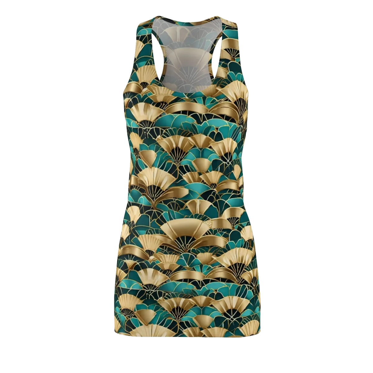 Gilded Fans on Racerback Dress — Front