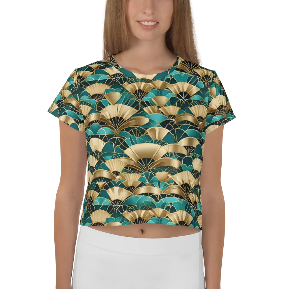 Gilded Fans on Crop Tee — Front
