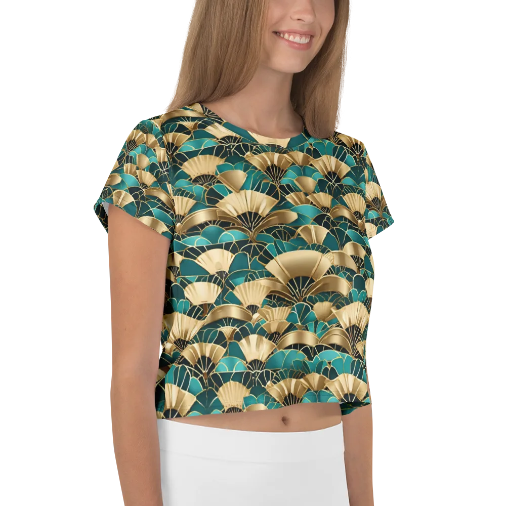 Gilded Fans on Crop Tee — Right