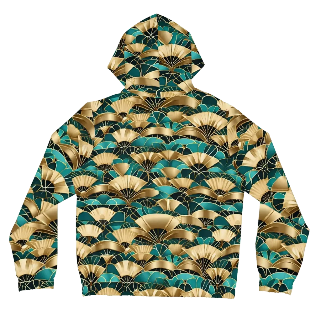 Gilded Fans on Women's Full-Zip Hoodie — Back