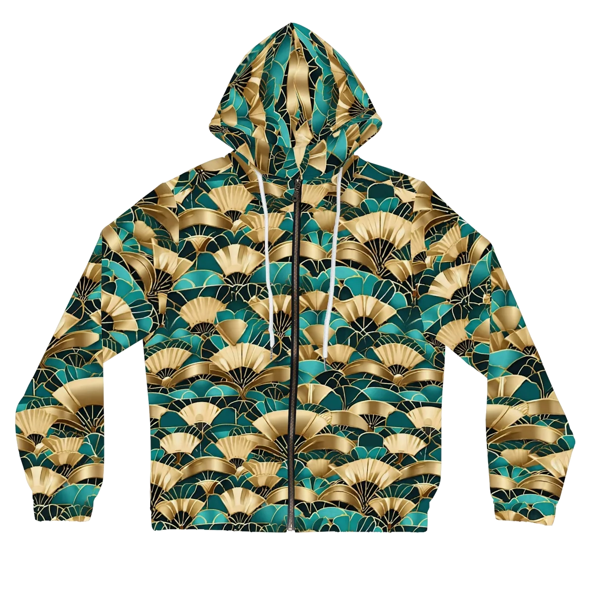 Gilded Fans on Women's Full-Zip Hoodie — Front