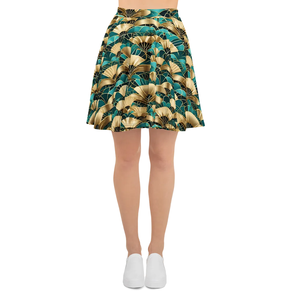 Gilded Fans on Skater Skirt — Front