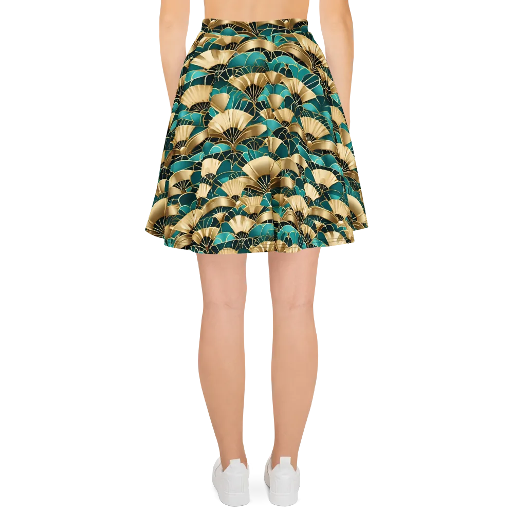 Gilded Fans on Skater Skirt — Back