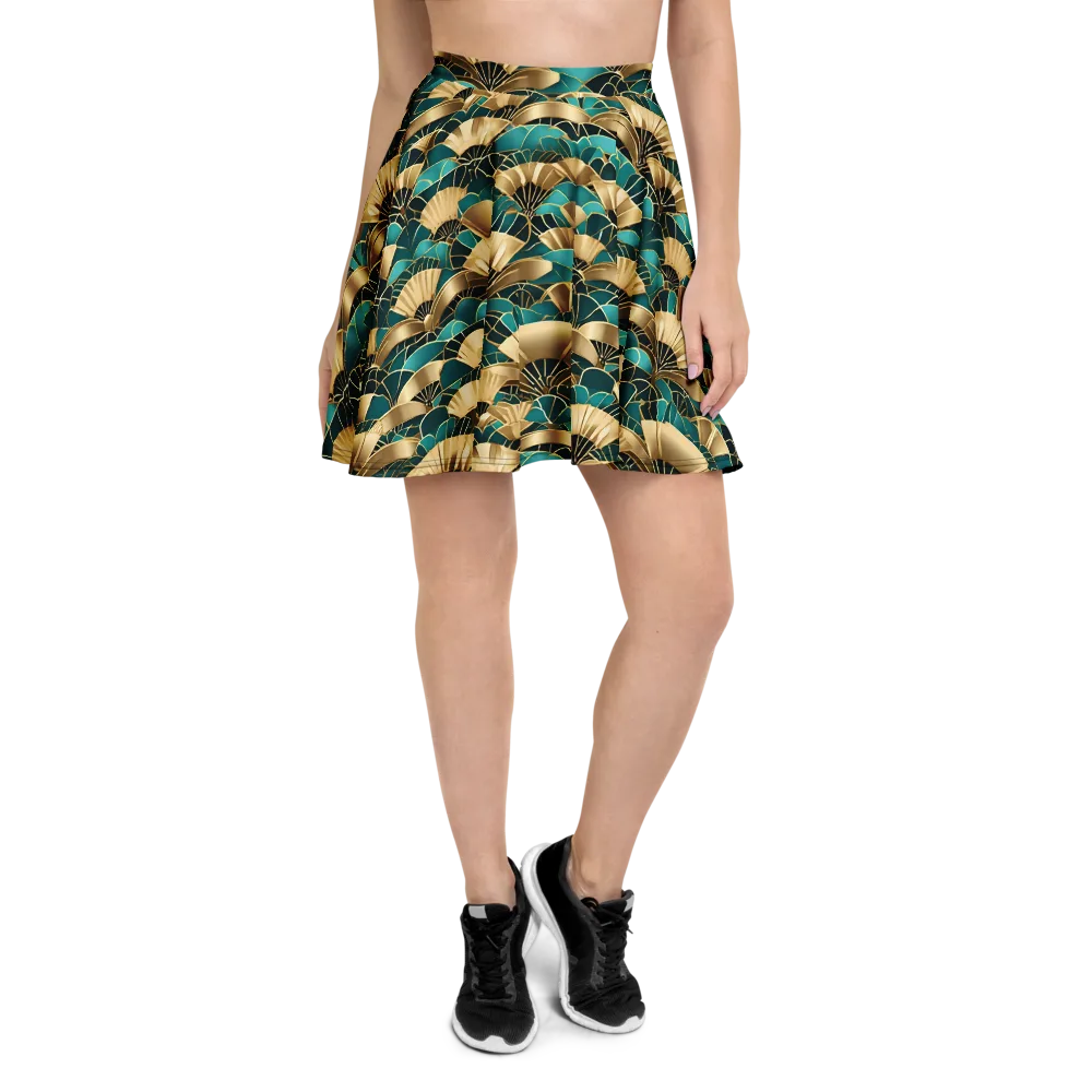 Gilded Fans on Skater Skirt — Front