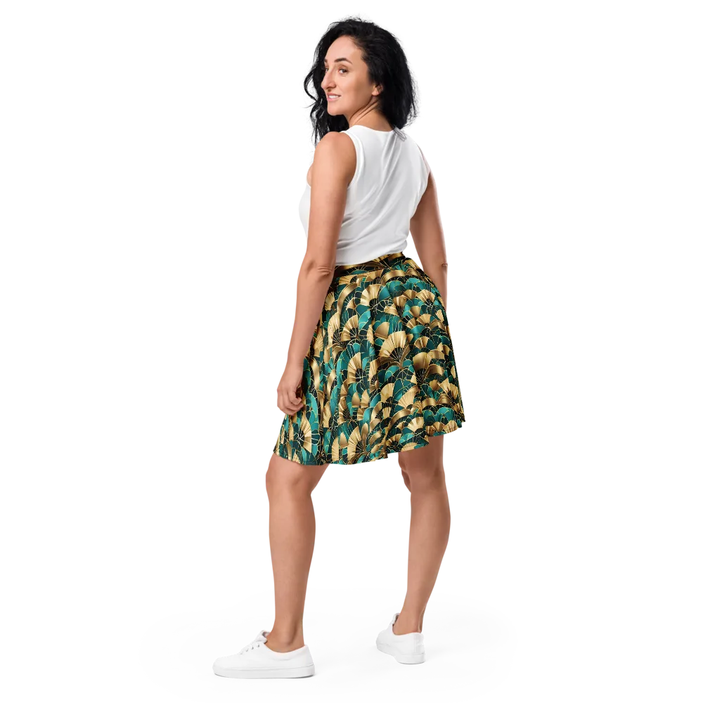 Gilded Fans on Skater Skirt — Back