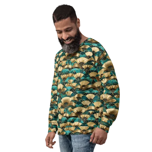 Gilded Fans on a Sweatshirt