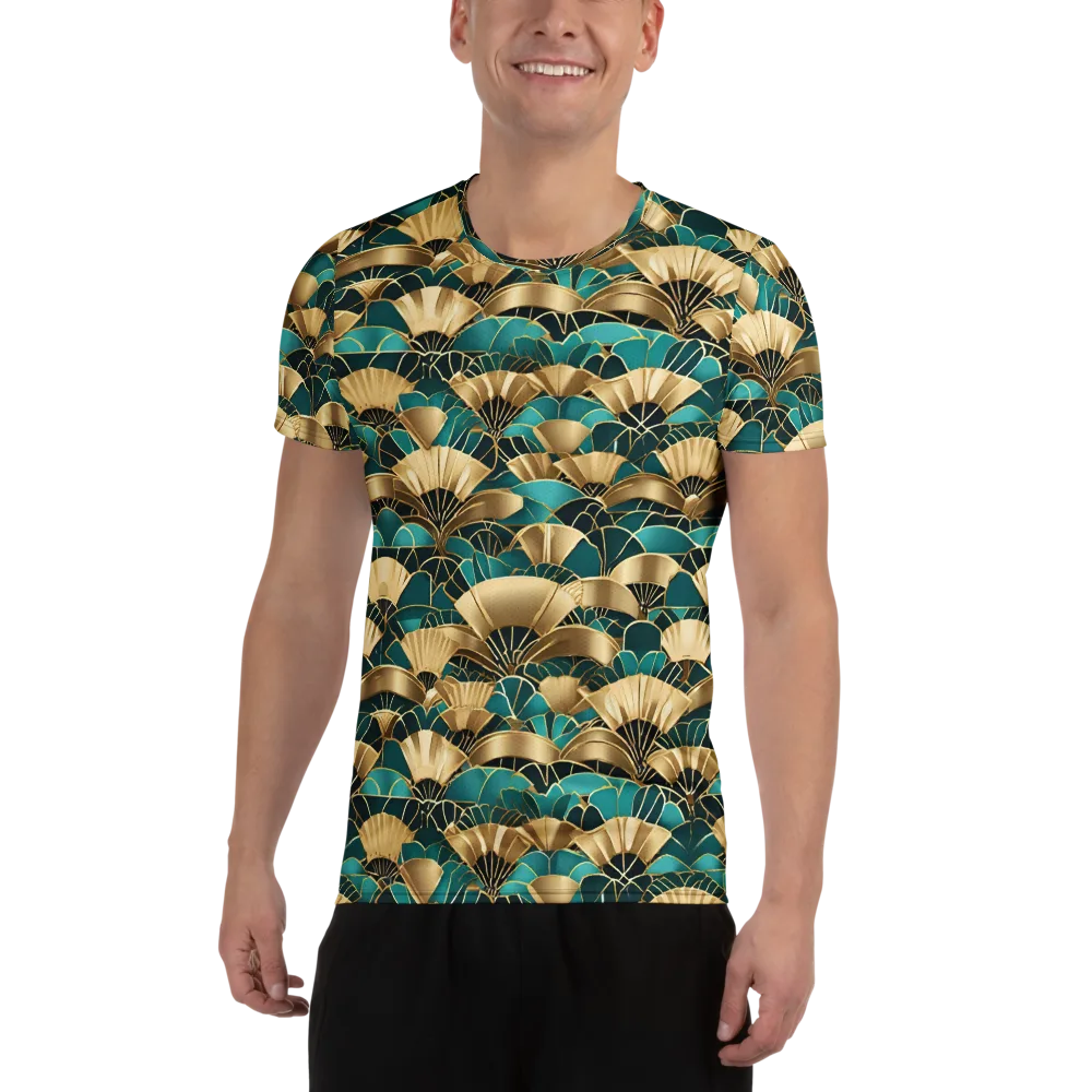 Gilded Fans on Men's Athletic T-Shirt — Front