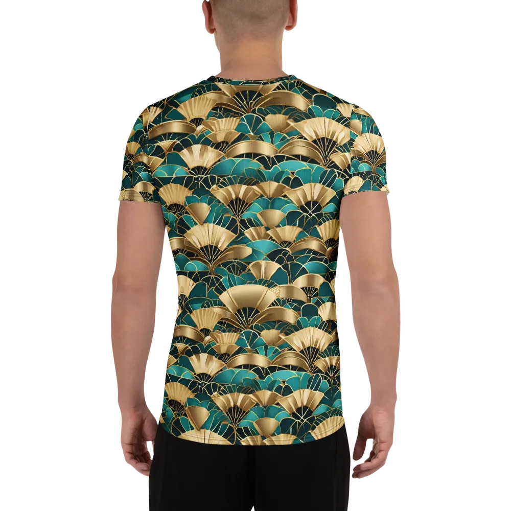Gilded Fans on Men's Athletic T-Shirt — Back