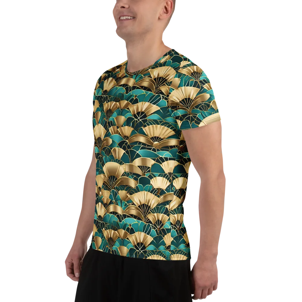 Gilded Fans on Men's Athletic T-Shirt — Left
