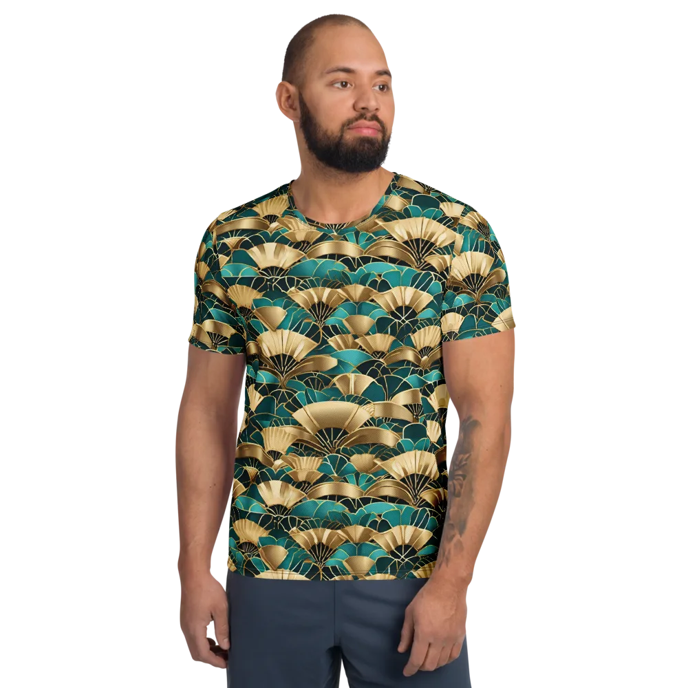 Gilded Fans on Men's Athletic T-Shirt — Front