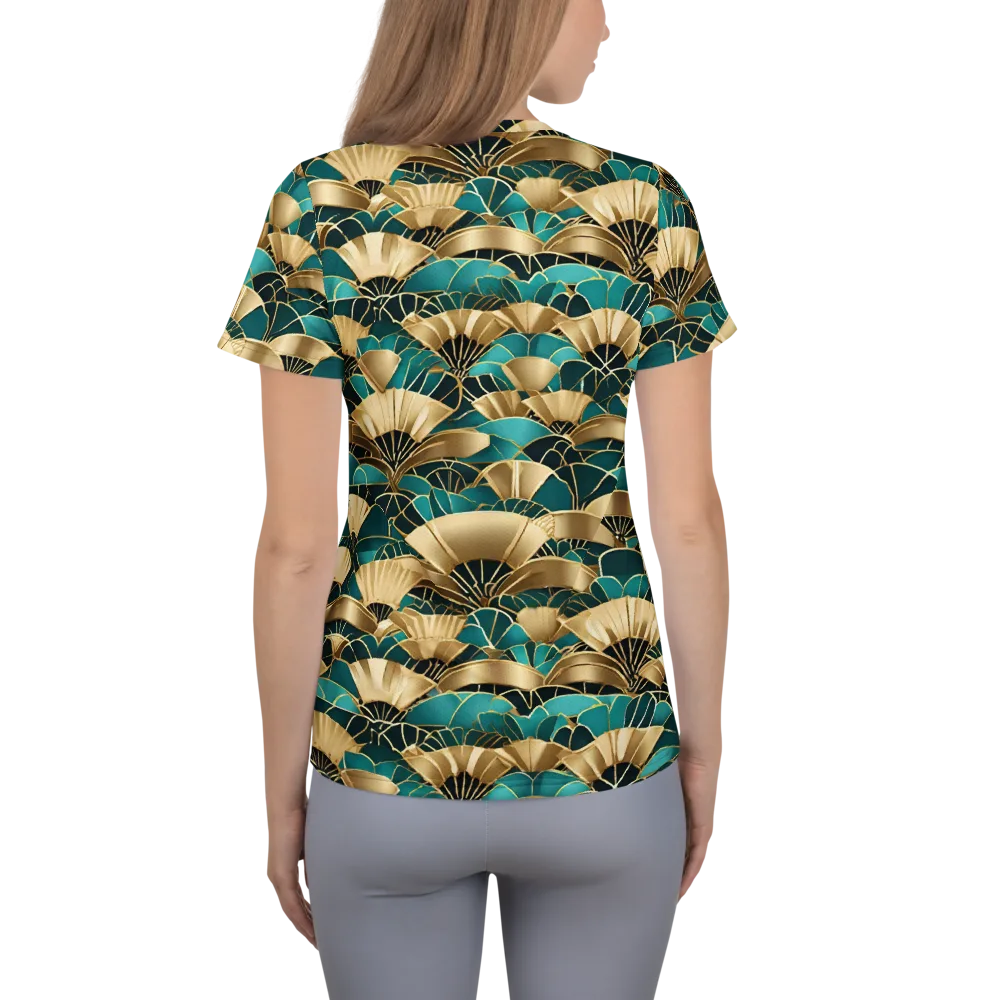 Gilded Fans on Women's Athletic T-Shirt — Back