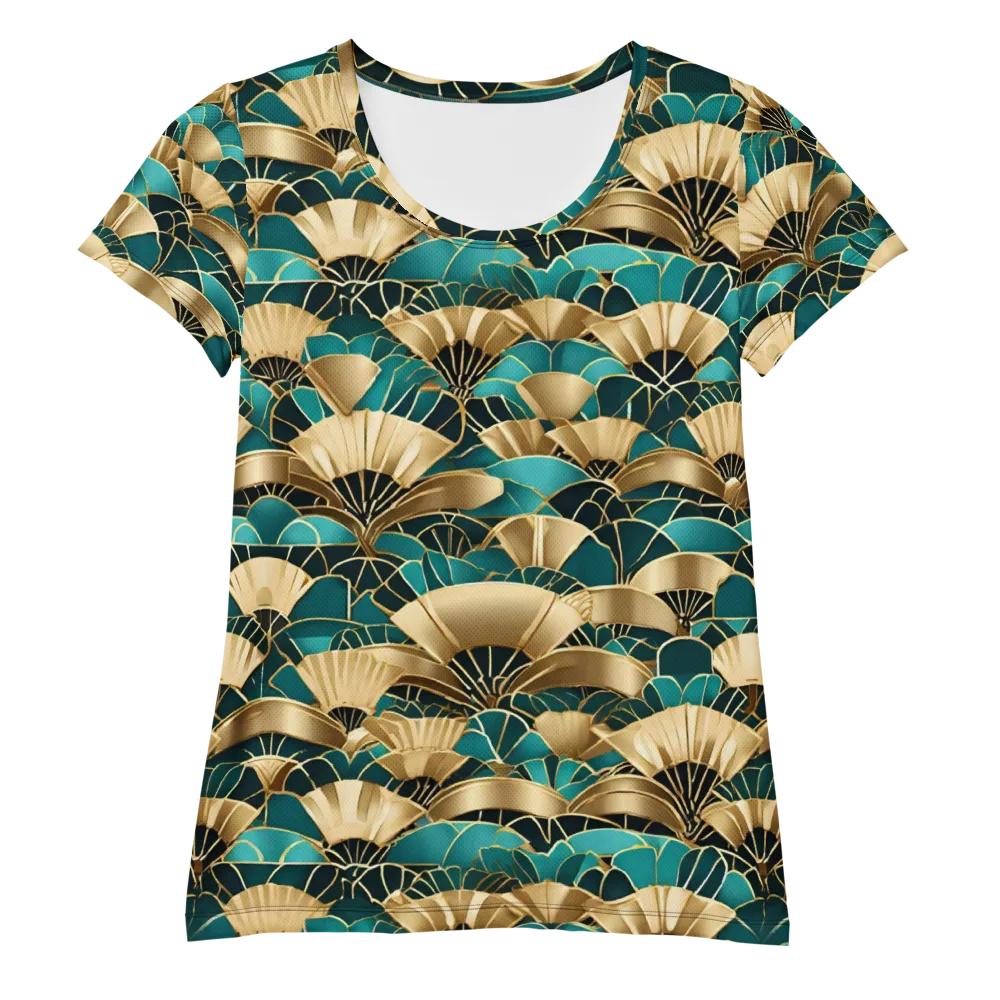 Gilded Fans on Women's Athletic T-Shirt — Front