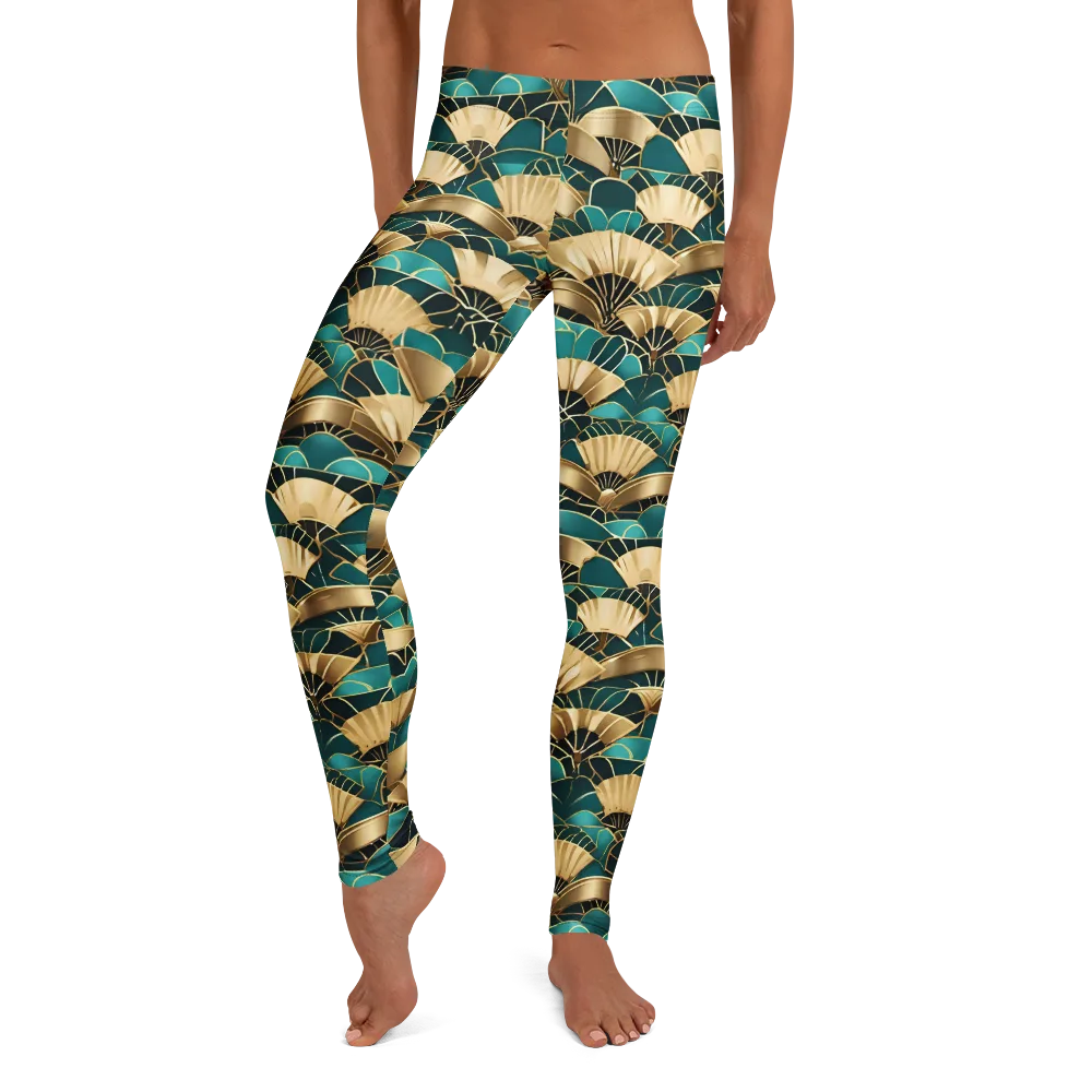Gilded Fans on Leggings — Front