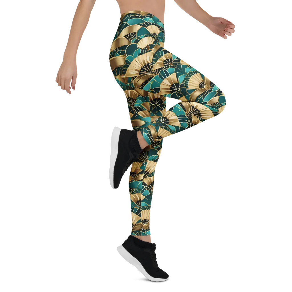 Gilded Fans on Leggings — Right