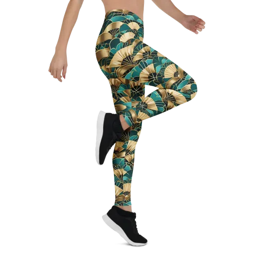 Gilded Fans on a Leggings