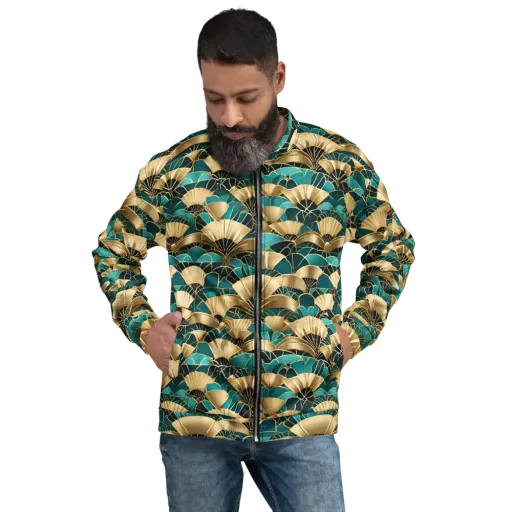 Gilded Fans on a Bomber Jacket