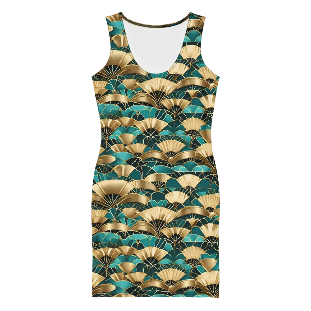 Gilded Fans on Bodycon Dress — Front