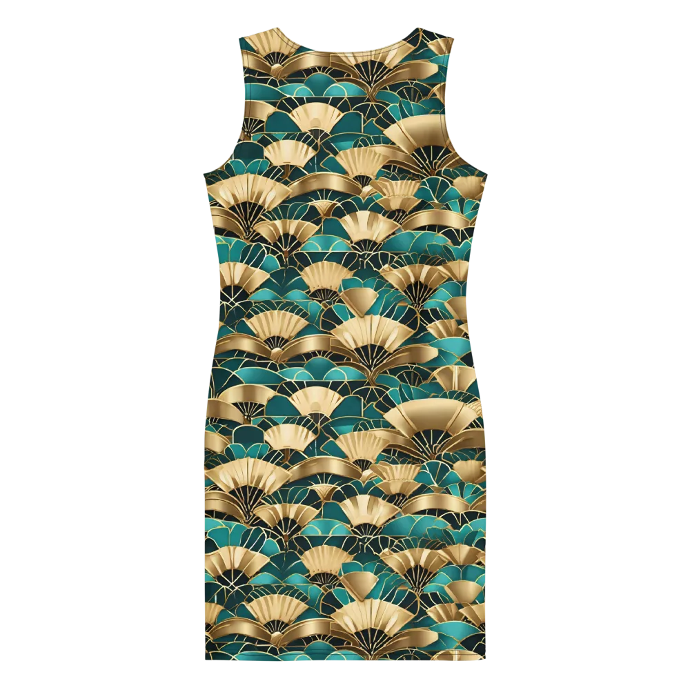 Gilded Fans on Bodycon Dress — Back