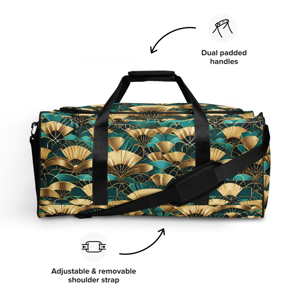 Gilded Fans on Duffle Bag — Front
