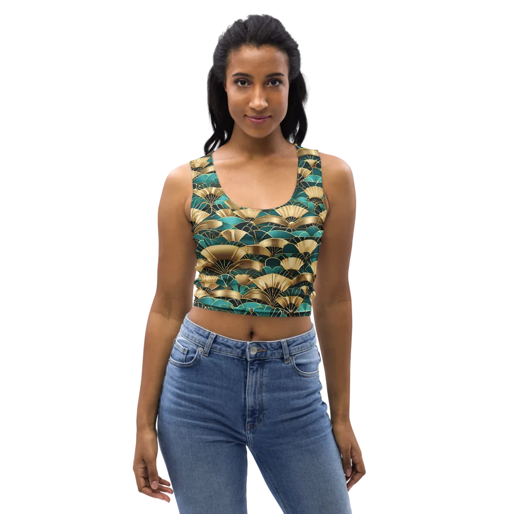 Gilded Fans on Crop Top — Front
