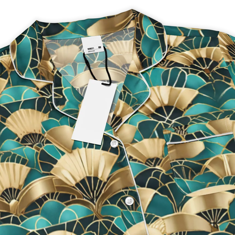 Gilded Fans on Women's Short Sleeve Pajama Top — Product details