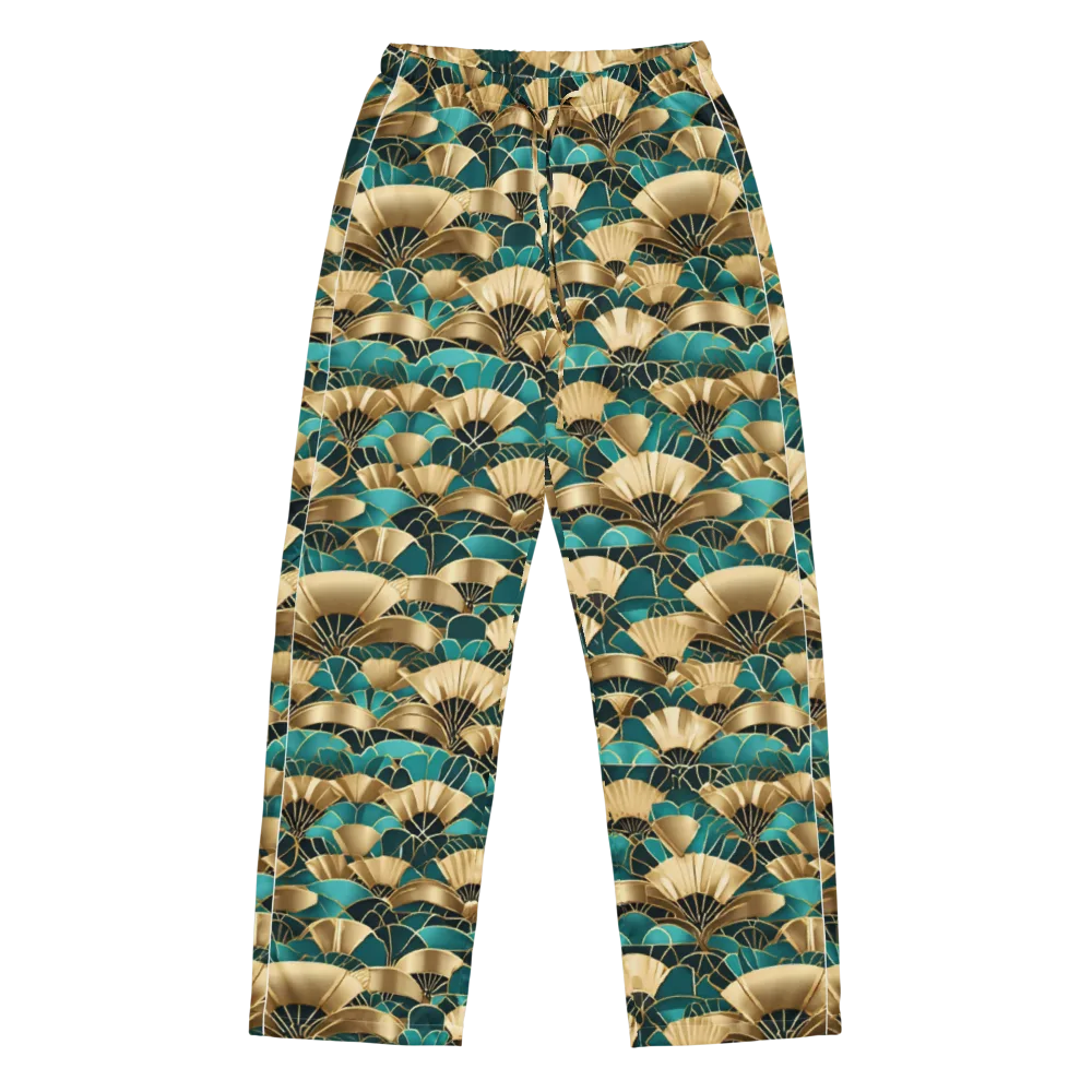 Gilded Fans on Women's Pajama Pants — Front
