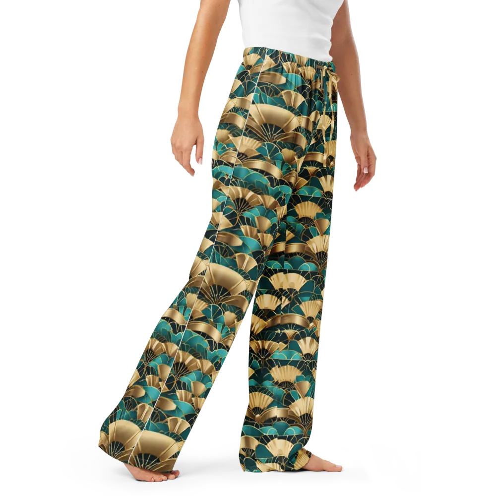 Gilded Fans on Women's Pajama Pants — Right Front