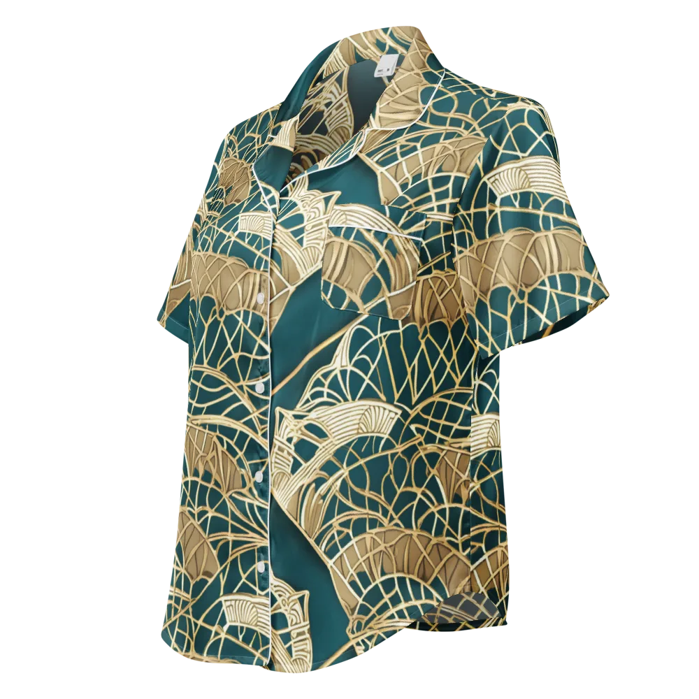 Venetian Canopy on Women's Short Sleeve Pajama Top — Left Front