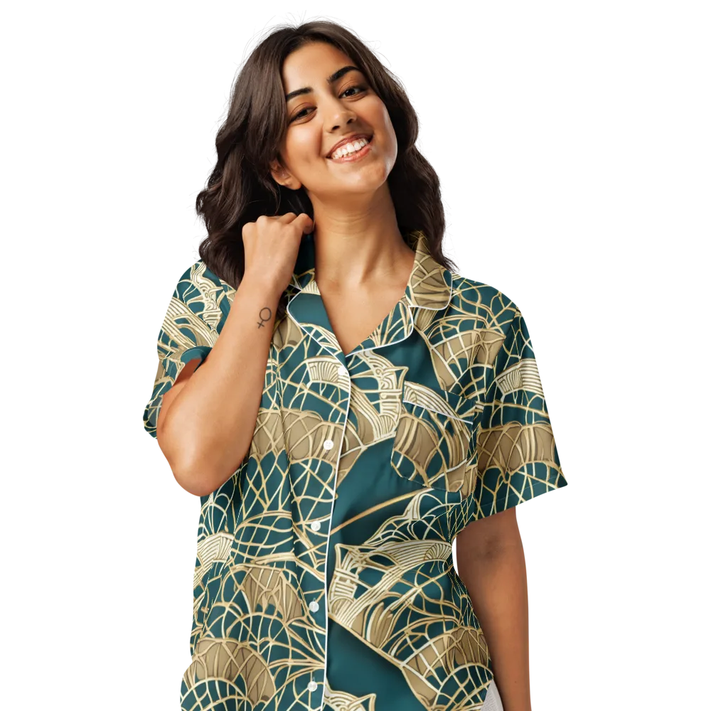 Venetian Canopy on Women's Short Sleeve Pajama Top — Front