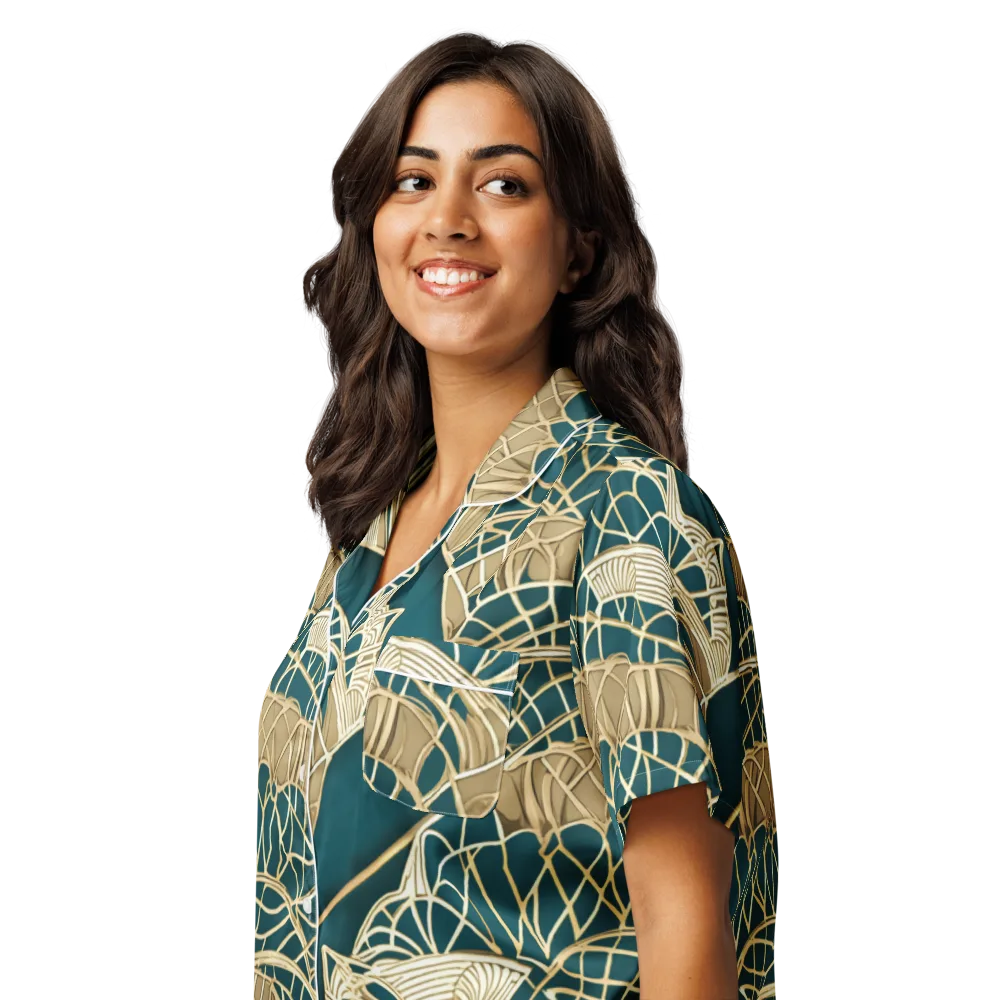 Venetian Canopy on Women's Short Sleeve Pajama Top — Left Front