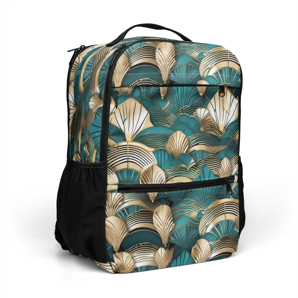 Gilded Fan Deco on Utility Backpack — Right Front