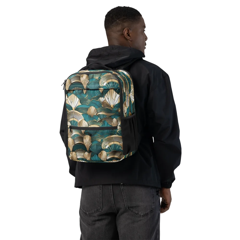 Gilded Fan Deco on Utility Backpack — Back