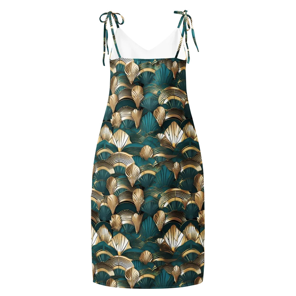 Gilded Fan Deco on Slip Dress — Back