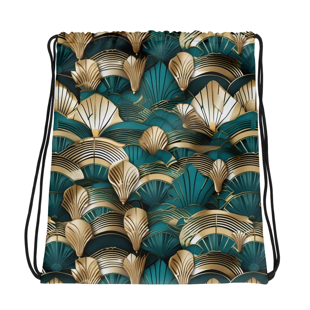 Gilded Fan Deco on Drawstring Bag — Photo