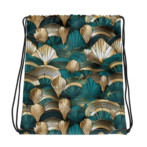 Gilded Fan Deco on a Drawstring Bag