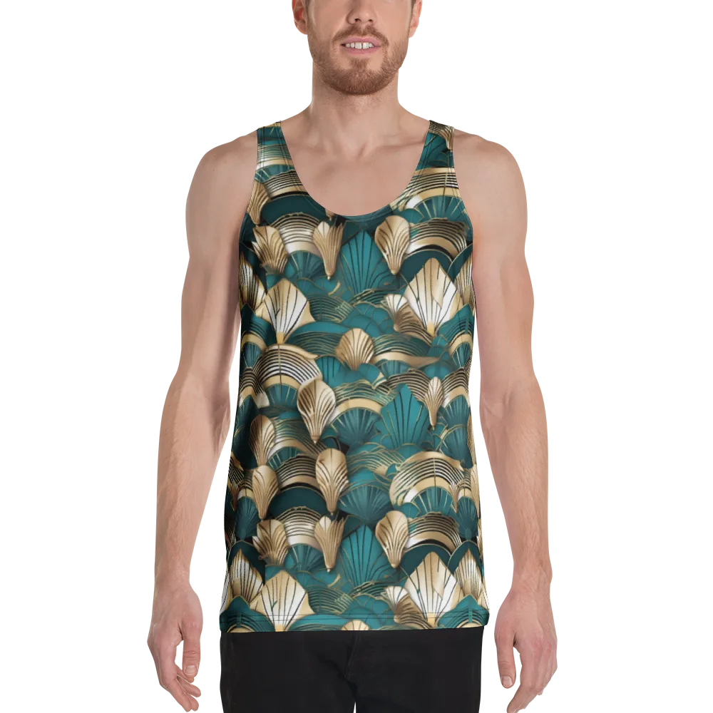Gilded Fan Deco on Men's Tank Top — Front