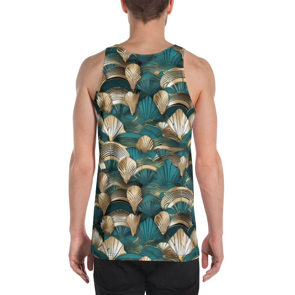 Gilded Fan Deco on Men's Tank Top — Back