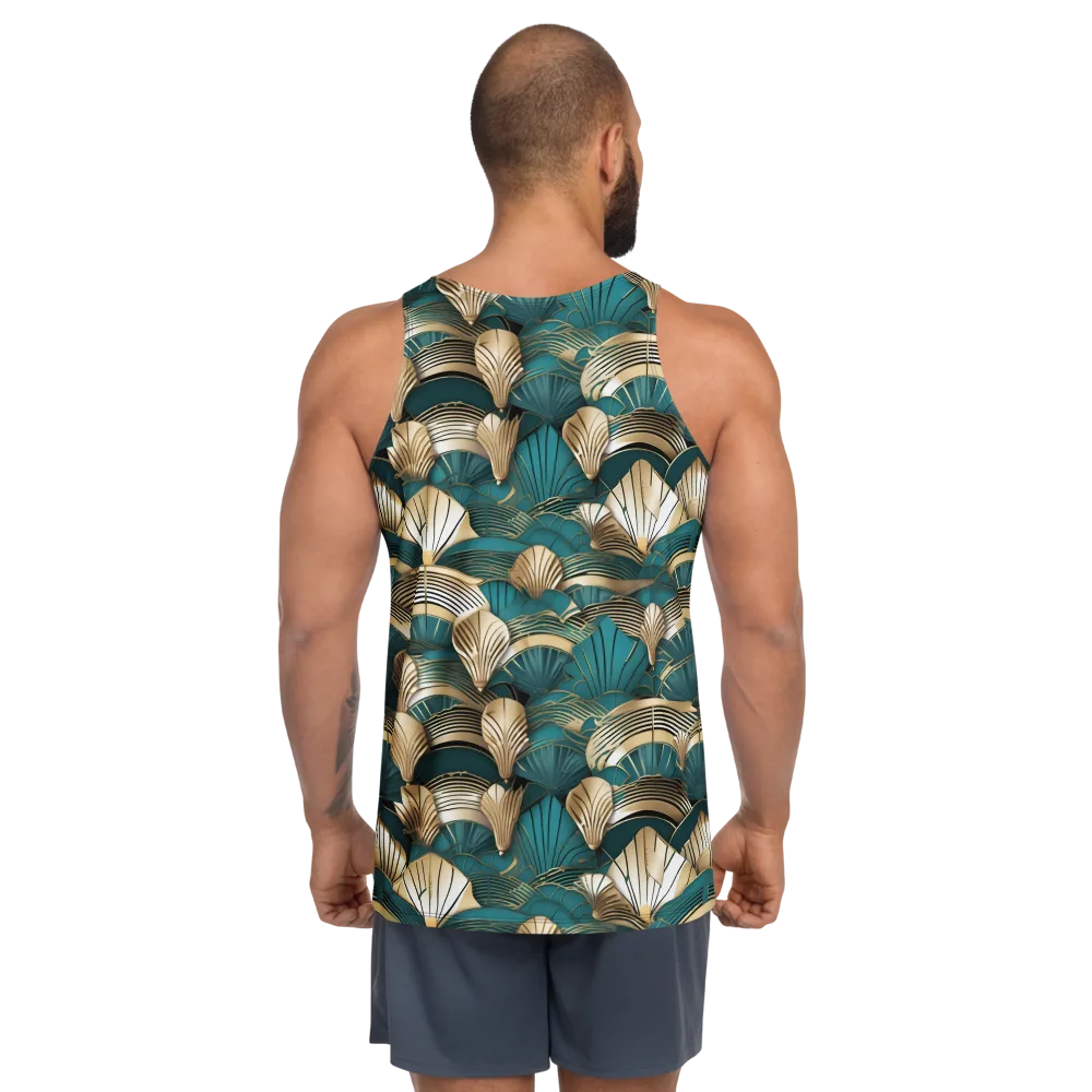 Gilded Fan Deco on Men's Tank Top — Back